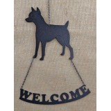TOY FOX TERRIER WELCOME SIGN